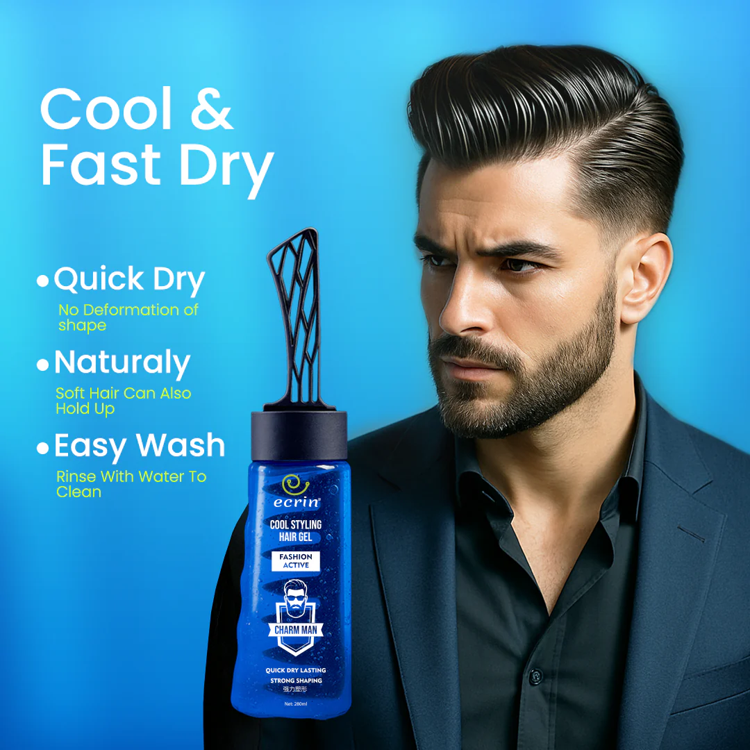 imgi_29_IMG-4888 ECRIN Cool Styling Hair Gel with Active Collagen | Strong Hold, No Flakes, Nourishing Formula for All Hair Types, Daily - Image 2