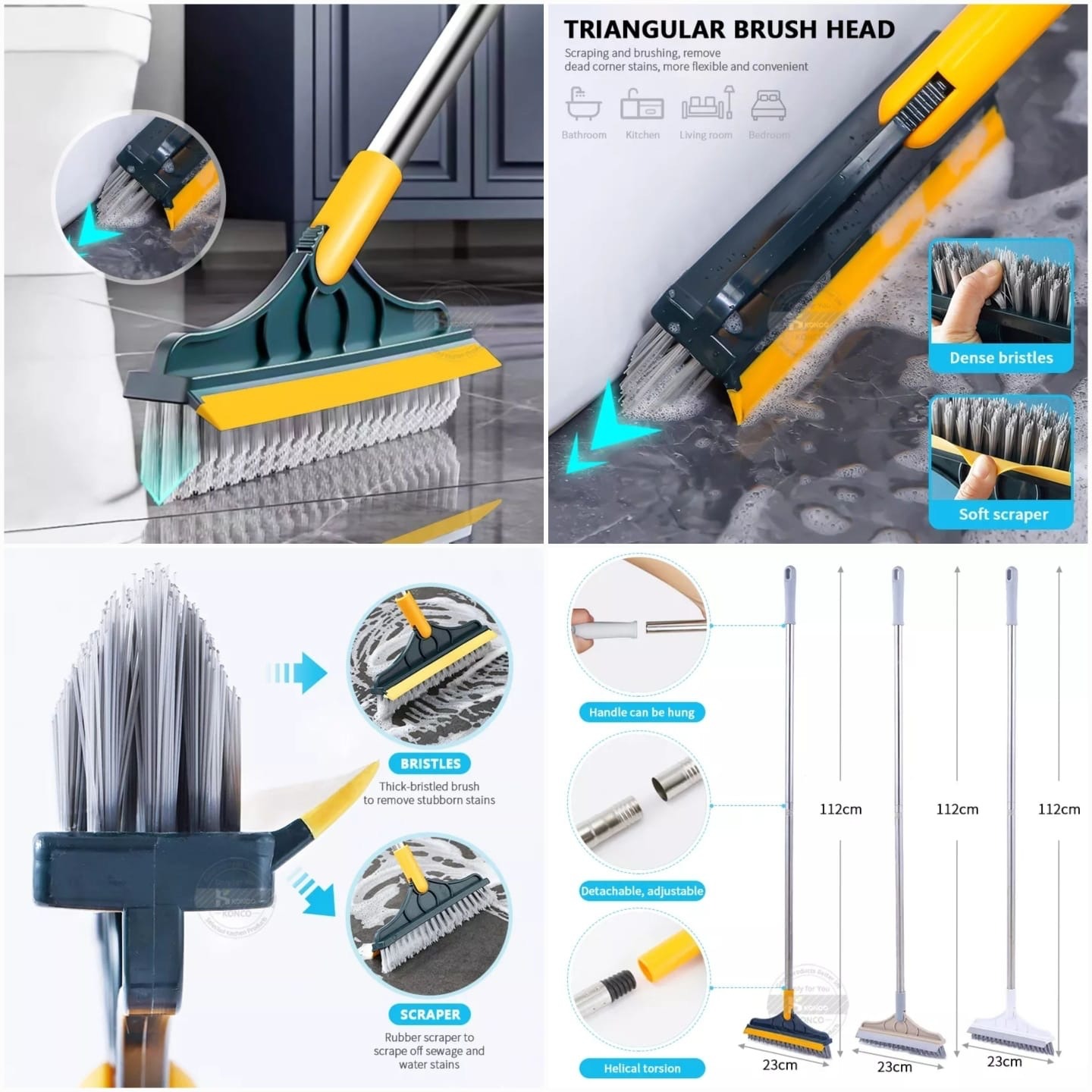 imgi_32_1-42 2 In 1 Floor Cleaning Brush Bathroom Tile Windows Floor Cleaning Brush With 120° Rotatable Head – Multipurpose Bathroom