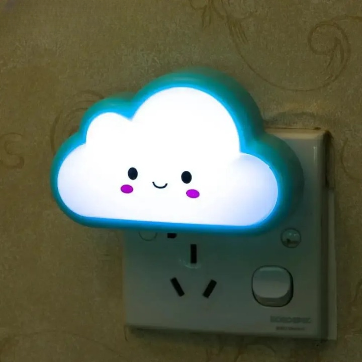 imgi_38_cute-cloud-energy-saving-night-light-237_cleanup Smiley Cloud Plug-In LED Night Light – Soft Warm Glow Baby Lamp, Kids Night Light for Bedroom & Nursery (Random Colo - Image 3