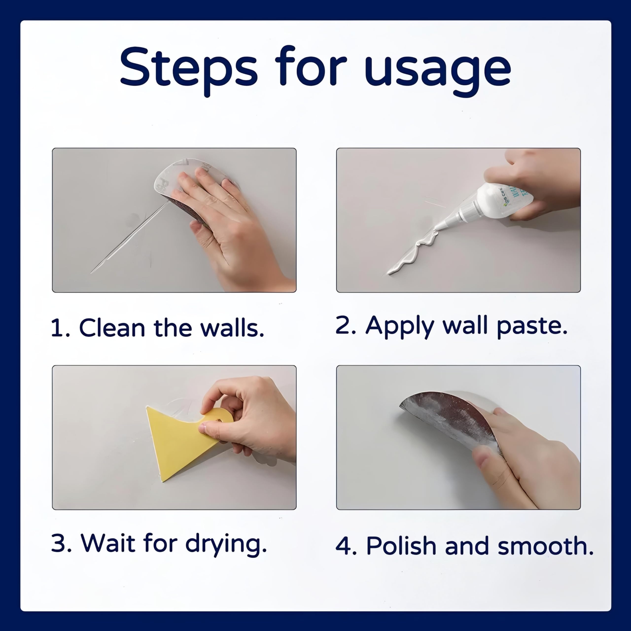 imgi_3_71KYgb05LWL Wall Repair Paste 200gm – White Waterproof Crack Filler With Scraper, Wall Putty & Hole Mending Agent for Damaged Wa - Image 3