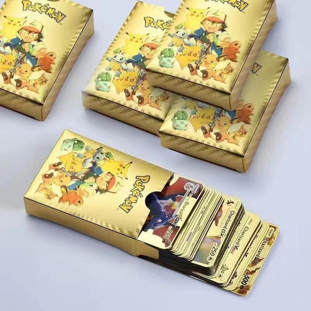 imgi_47_26457d20a621b678f4d7d56cc6a66645 Pokemon Metal Cards Collection Box – 55 Cards per Pack | 3D Pokemon Trading Cards | Durable Metal Cards | Gold, Black &a - Image 3