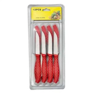12Pcs Mini Stainless Steel Knife Set – Compact 14.5cm Carbon Steel Knives for Daily Cutting & Chopping (Random color