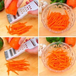 5-in-1 Multi Vegetable Cutter & Peeler – Multipurpose Julienne Slicer, Grater, Metal Scraper, and Fruit & Vegeta