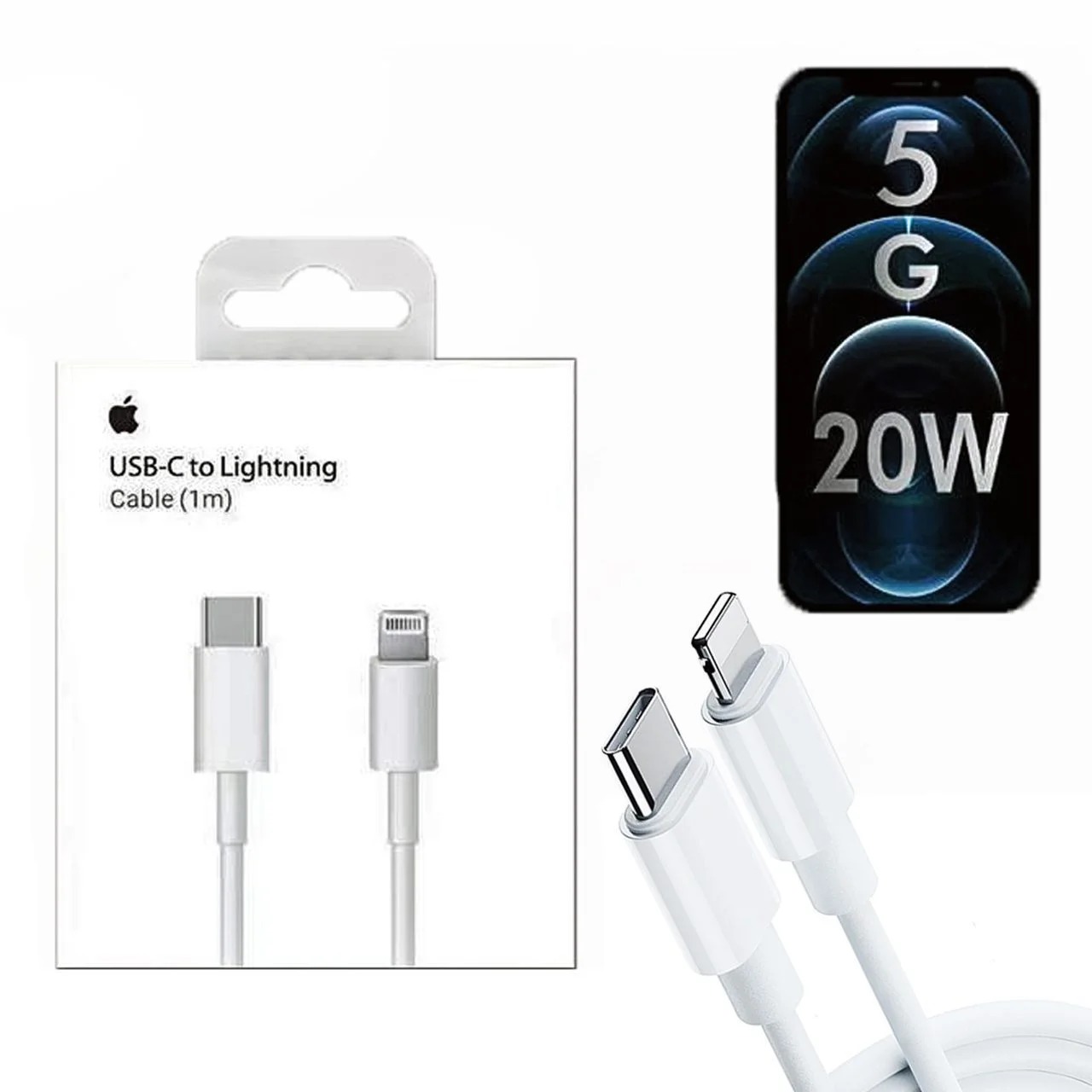 imgi_4_Cable-20W-Lightning-to-Type-C Type-C to iPhone Charging Cable – 99% Original Quality with Apple Logo