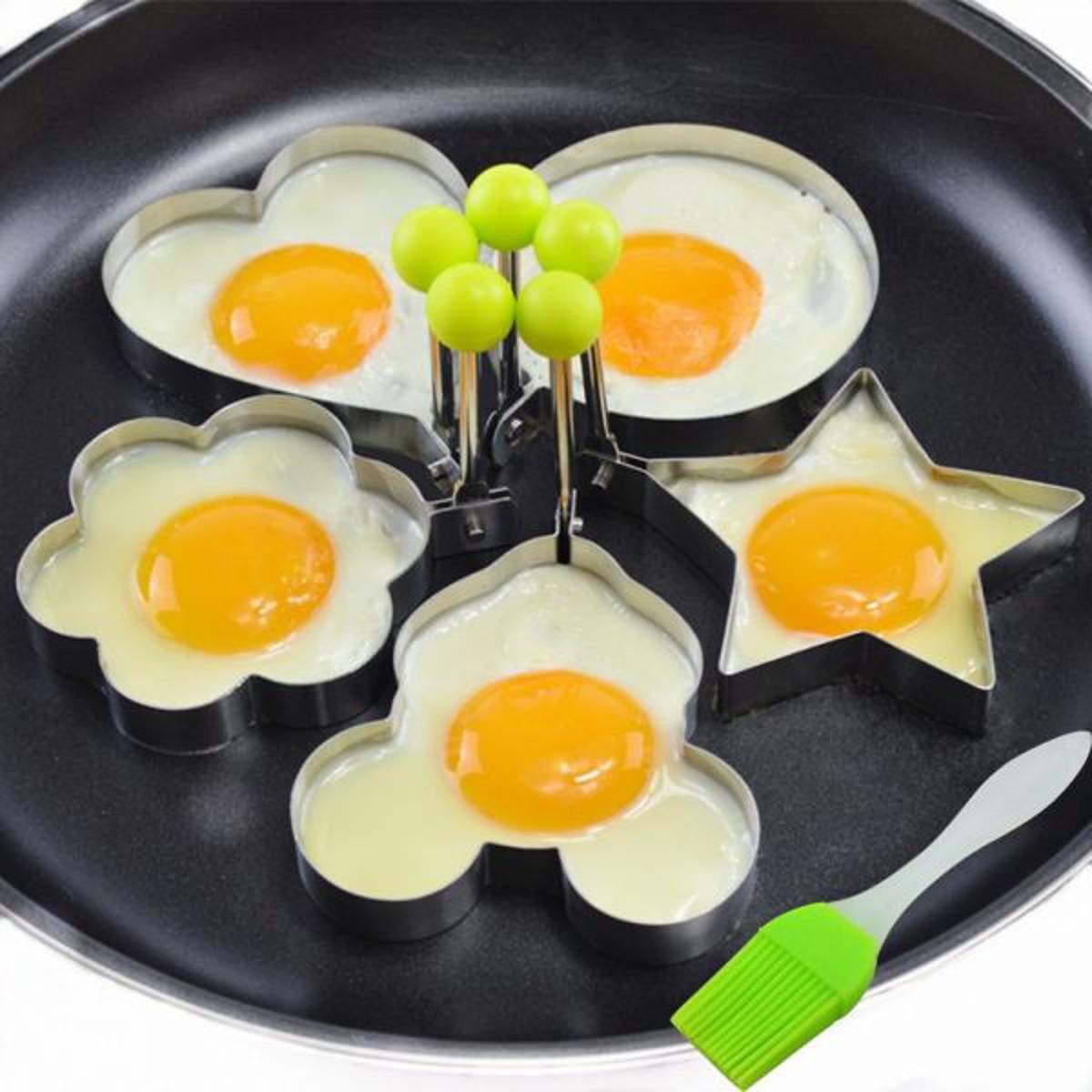 imgi_53_912e6fc21eb6731a5dbcac127031c2ab 4PCs Stainless Steel Egg Ring Mold Set – Fun Shaped Fried Egg & Pancake Moulds (Star, Heart, Flower, Circle) for Cre - Image 5