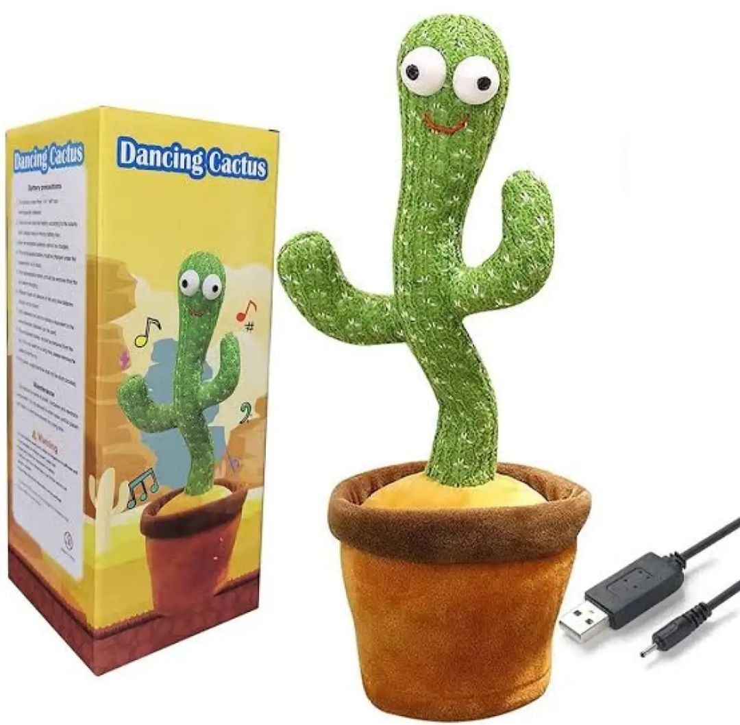 imgi_54_S46d371b3d95a443b95f56c67bf1b4d83K Rechargeable Cute Dancing Cactus Toy for Kids | Talking Dancing Shaking & Talk Back with Lights | Happy Birthday Gif - Image 4
