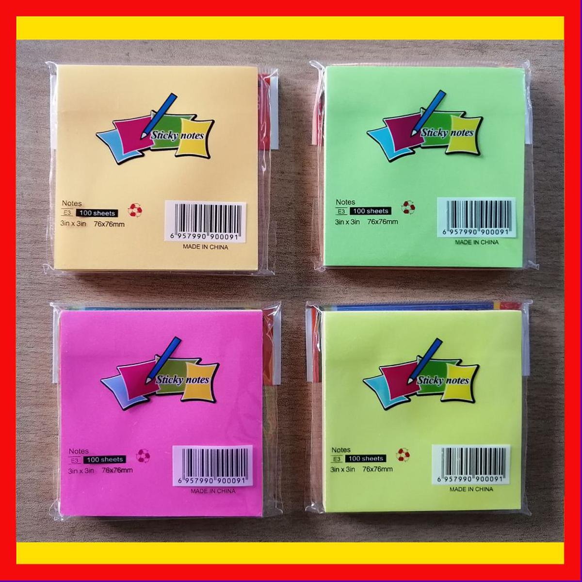 imgi_55_144c244e4e9b30cfc8bc73f227f47d43 3x3 Inches Sticky Notes Pack – 100 Sheets Per Pad, Strong Adhesive Backing, Easy to Write On, Peel-Off Convenience, Perf - Image 5