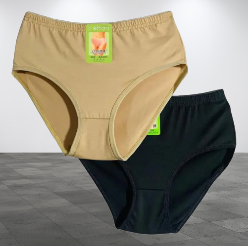 imgi_55_70b30a97a5ef2967ade017dc729576f7 Pack of 2 Cotton Panties – Comfortable & Lightweight Plain Design (S, M, L )(Random color) - Image 3
