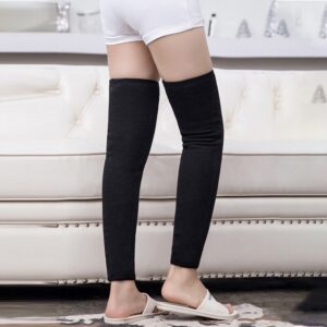 Unisex Wool Knee Length Leg Warmers – Plain Black, Comfortable & Stylish Winter Wear, Easy to Wear & Wash, Forma