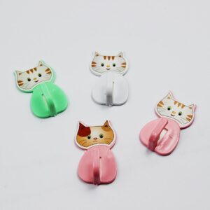 12 Pcs Cat Kitty Wall Hooks β Metallic Wall Hooks for Keys, Kitchen, Bathroom, and Home Organization (Random Colors)