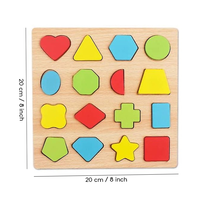 imgi_57_9face7659ecd2058ea39e7b5a8eb3fec-1 Colorful Geometric Shapes Wooden Cognitive Board Puzzle – Educational Learning Toy for Kids (1–3 Years, Safe & Durab - Image 2