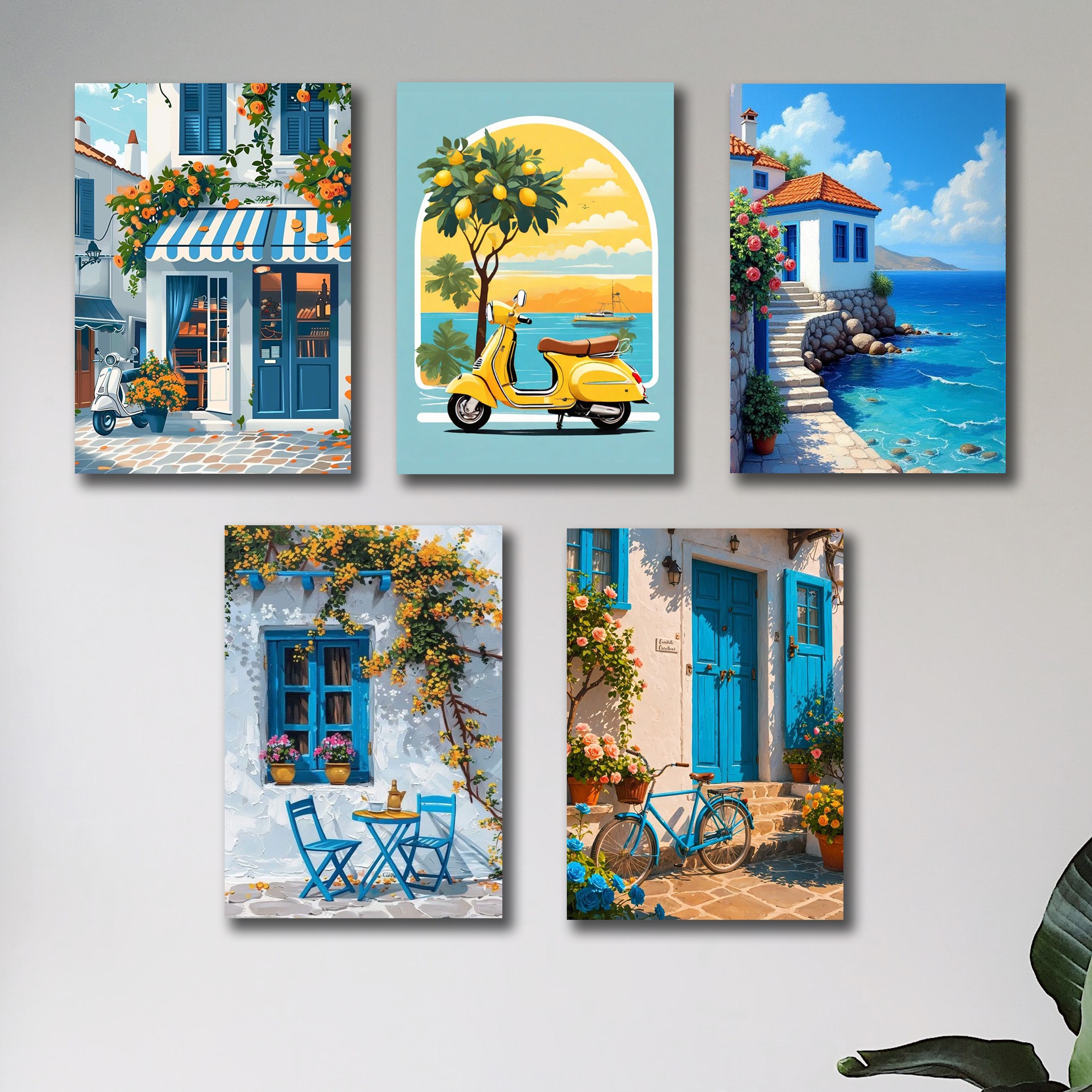 imgi_58_0878cd4389173c0674e41d96a41a2199 set of 5 italian vintage homes art themed wall art wooden sticky Phototile frames for wall home and girls room decoratio - Image 2