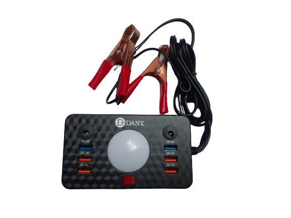 imgi_5_20201120_161247-removebg-preview Dany C-1 Clipper Charger | 6 USB Ports | LED Light | DC Solar Mobile Charger | USB Battery Clamp | Power Cable | Short C - Image 2