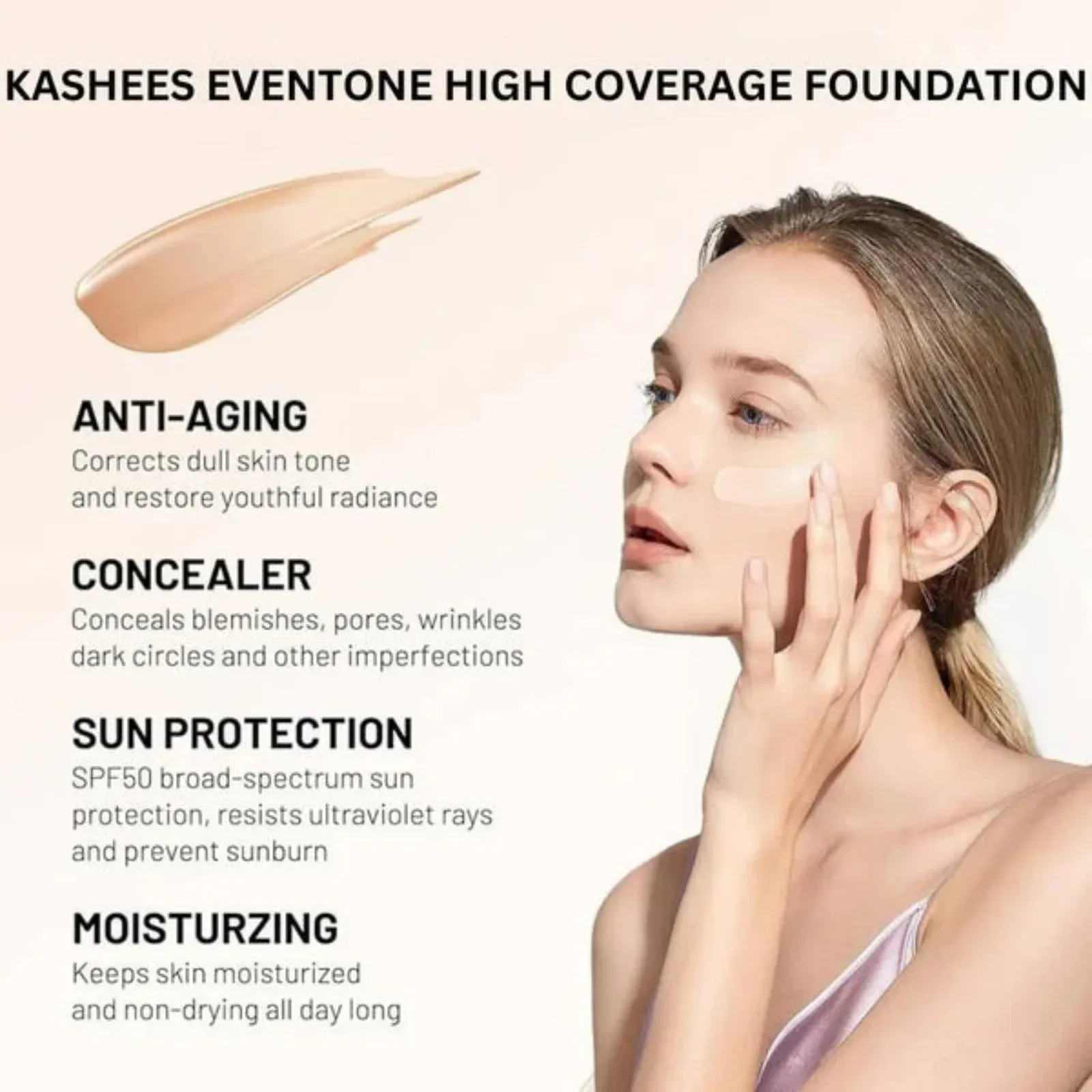 imgi_5_3_1754342729 Kashees Eventone High Coverage Foundation – Full Coverage Matte Creamy Foundation for Flawless Skin – Lightweight, Long- - Image 3
