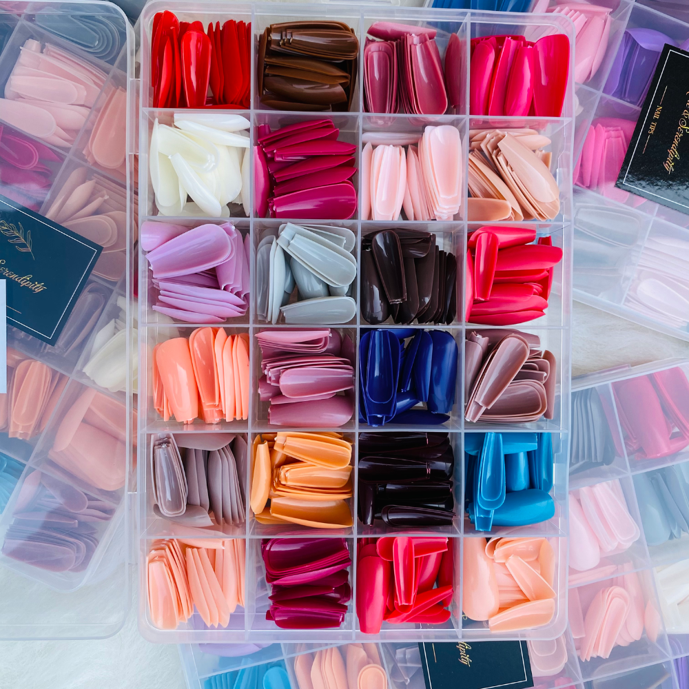 imgi_61_6351b3abf7c2588dec5fabd71d5be3d4 288 PCs Colorful Nails Box| ABS Plastic | Nail Shaper Set (Random Color) - Image 3