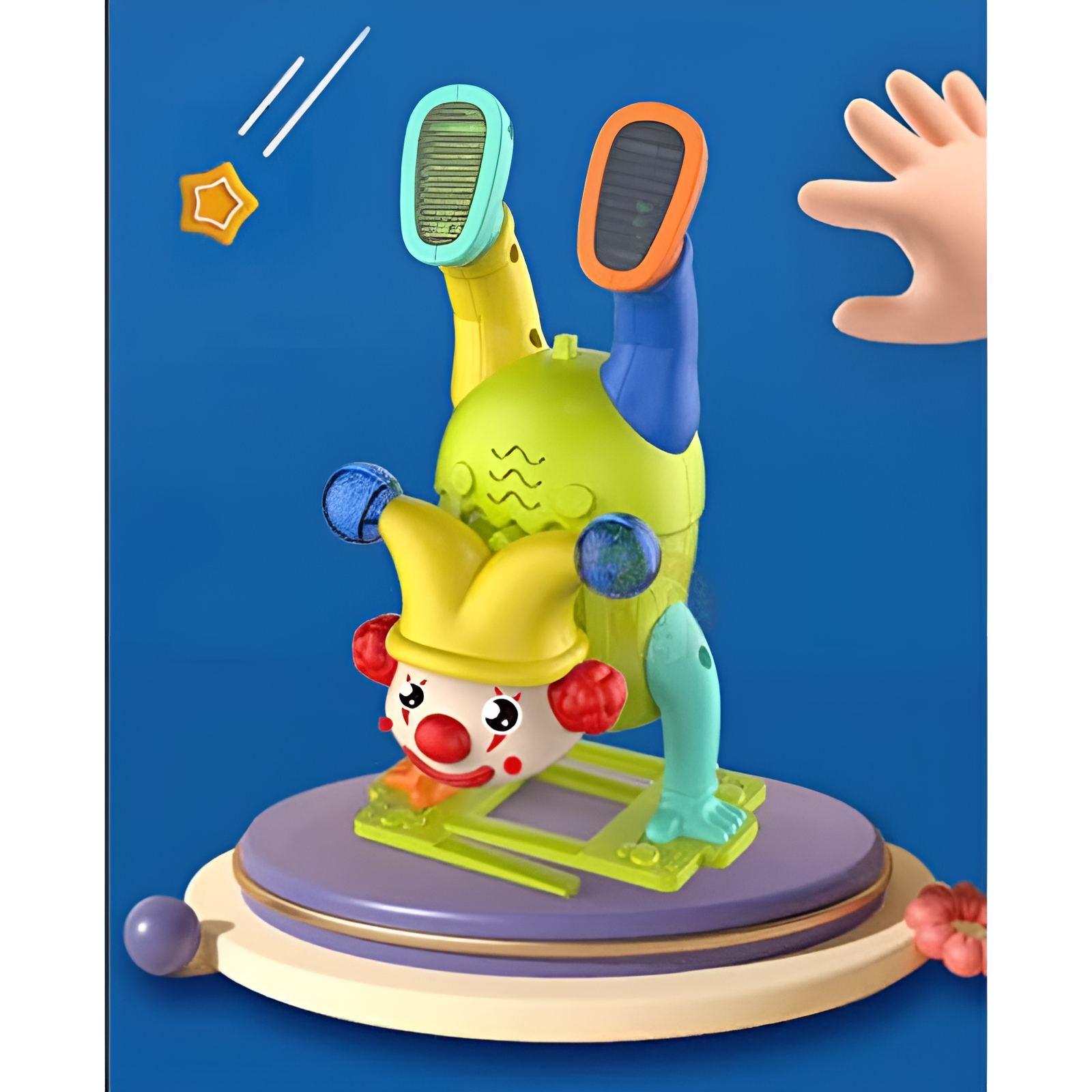 imgi_61_ccaf20abc0feb72ad9a1b530c1ec5758-Picsart-AiImageEnhancer Electric Upside-Down Dancing Clown Toy with Music & Flashing Lights – Battery Operated, Multicolor, Fun Interactive - Image 2