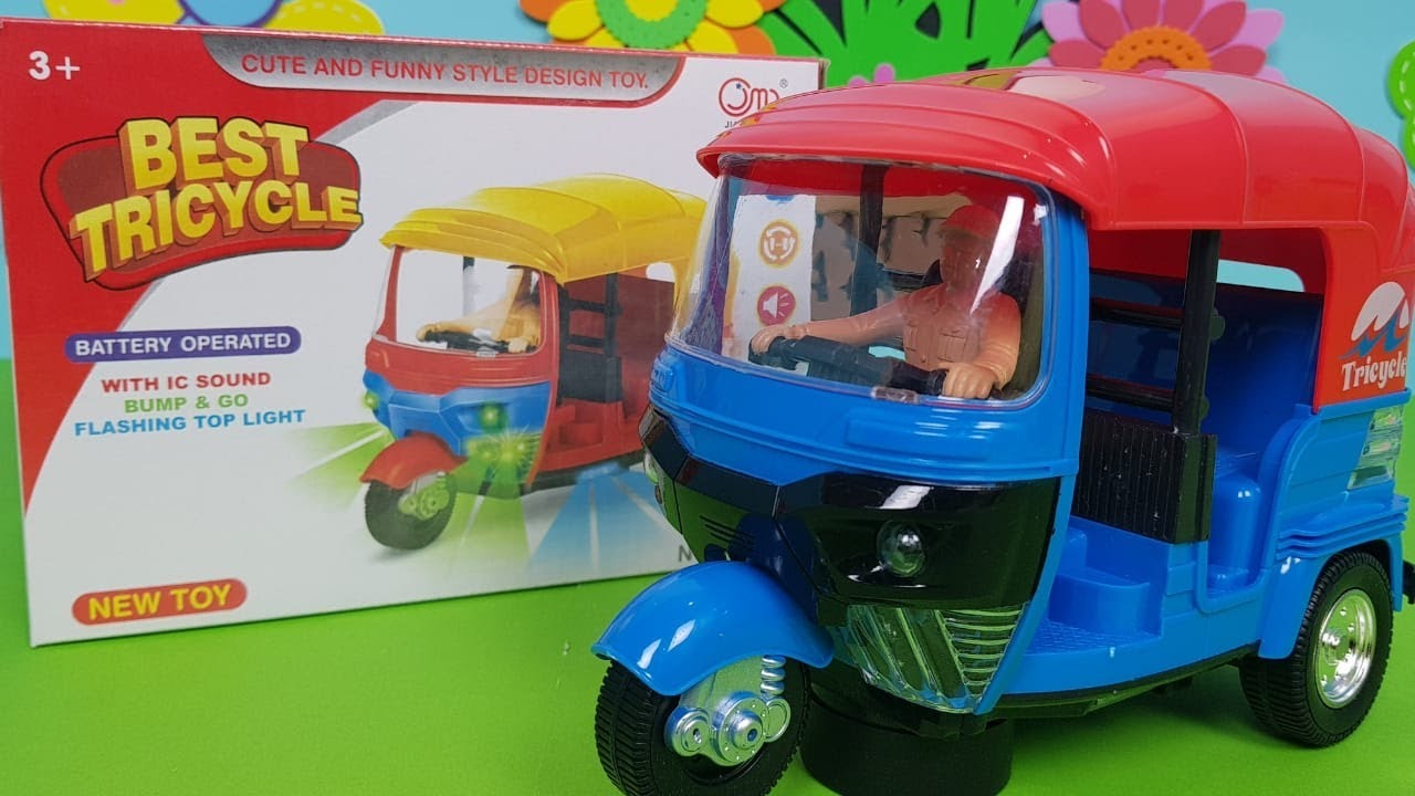 imgi_65_f2e464a852cdd5a7262efbdfa8d36297 Musical Electric Tricycle Rickshaw Toy for Kids – Battery Operated with Front & Rear Lights, Music, Durable Plastic - Image 3
