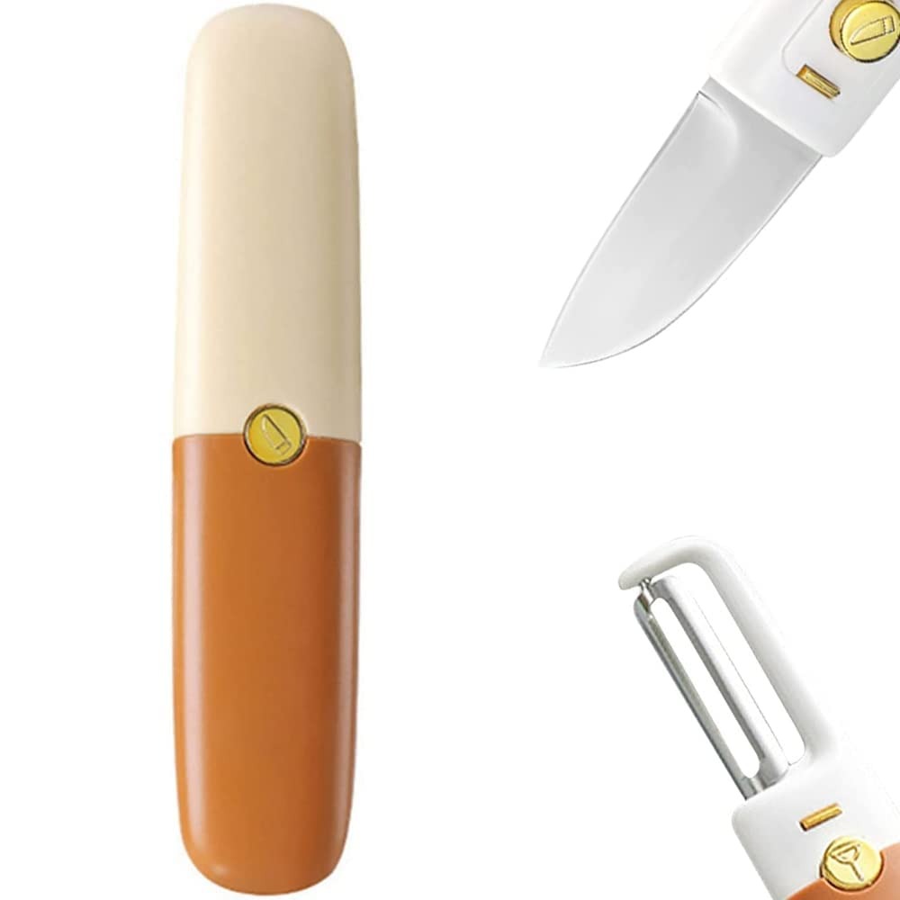 imgi_66_bd73af1932a56d908d677b3fbde14cda 2-in-1 Stainless Steel Fruit Knife with Peeler – Portable Fruit Cutting & Peeling Tool - Image 4