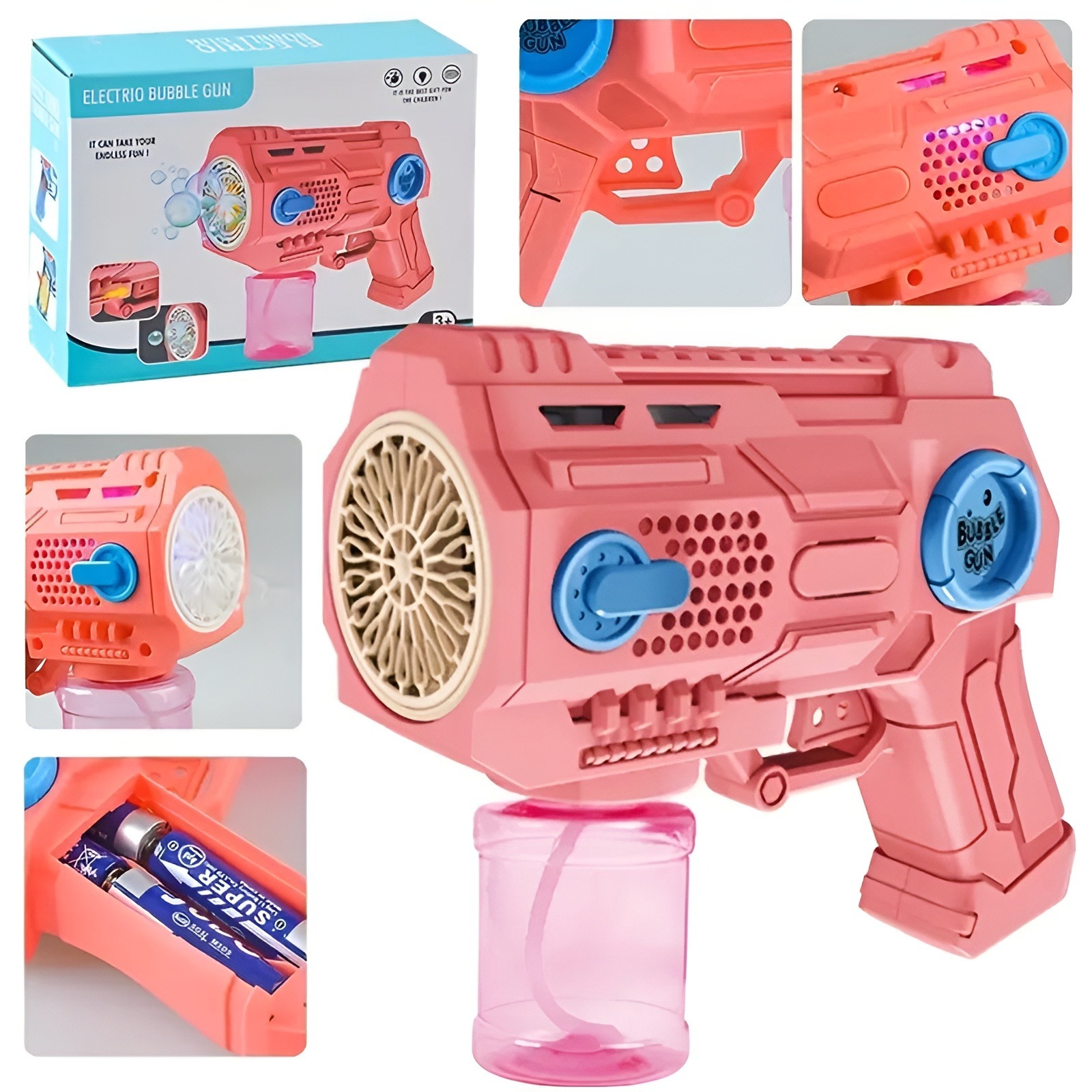 imgi_66_c0a541398468cdbd4a02ed544f4aee3f Children’s Handheld Porous Electric Bubble Gun with Lights & Music – Automatic Mess-Free Bubble Blower with Bottle F - Image 4
