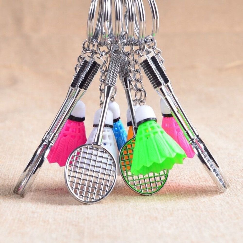 imgi_66_f36764e3fed70248e4ff4d2f1b43e389 01 PCs Metal Badminton Racket & Ball Keychain – Stylish Keyring Gift for Girls’ Bags & Boys | Random Color Key-C - Image 3