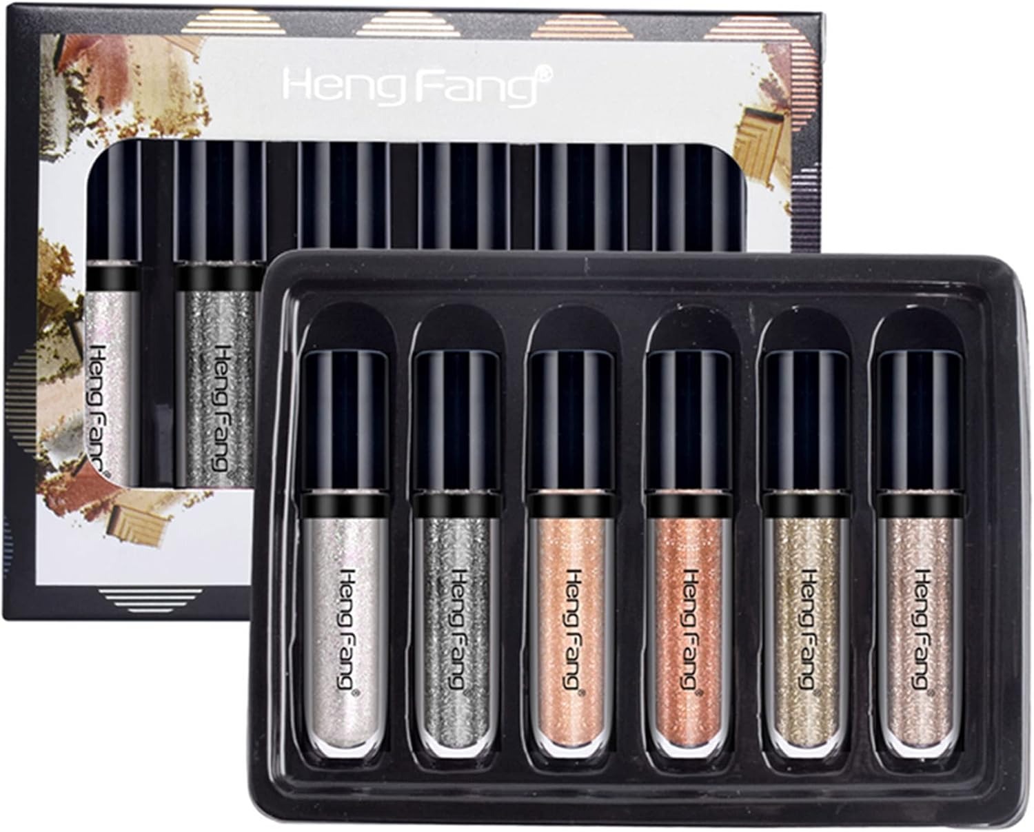 imgi_67_07f099f79c36d732f49404134882f785 HENG FANG 6 Pcs Liquid Diamond Glitter Eyeshadows Set – Waterproof, Long-Lasting, Vibrant Colors with Lightweight Textur