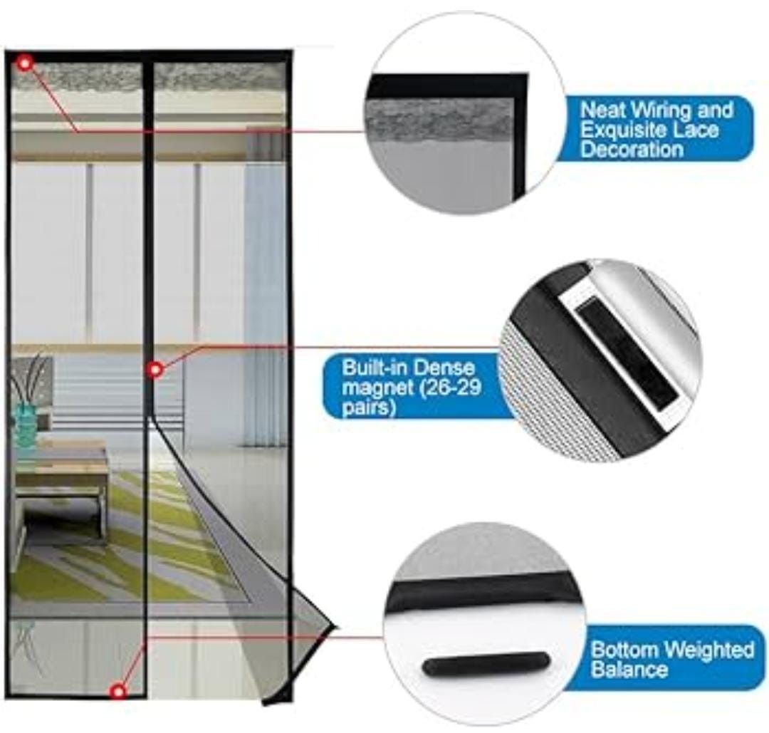 imgi_67_dd82453f7dcc4e8d65ce59371ad413f6 Hands-Free Retractable Magic Mesh Screen Door – Magnetic Closure, Easy Install, Keeps Bugs Out - Image 3