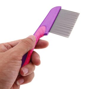 100% Stainless Steel Needles Anti Lice Comb – Ergonomic Handle, Safe Rounded Tips, Reusable & Clinically Proven for