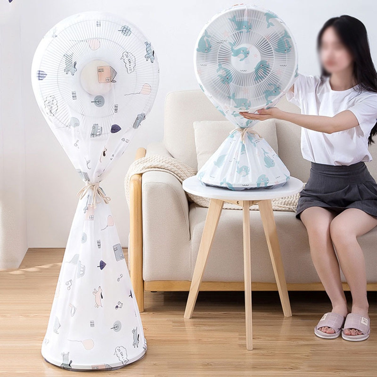 imgi_68_Sae6d0180b78c480bb82b224f4a6848487 High Quality Dustproof All-inclusive Electric Fan Dust Cover Household Floor Fan Cover Protective Cover Stand Fan - 01 P - Image 3