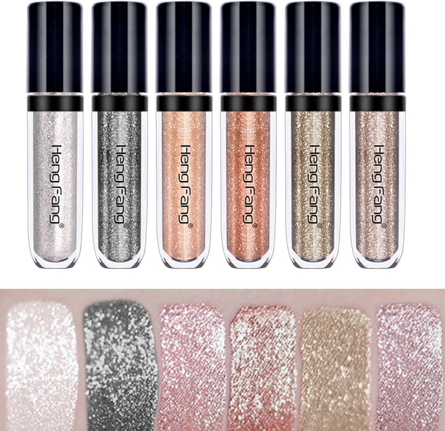 imgi_69_fcab14e1de2af02f877d745319b7d84d HENG FANG 6 Pcs Liquid Diamond Glitter Eyeshadows Set – Waterproof, Long-Lasting, Vibrant Colors with Lightweight Textur - Image 3
