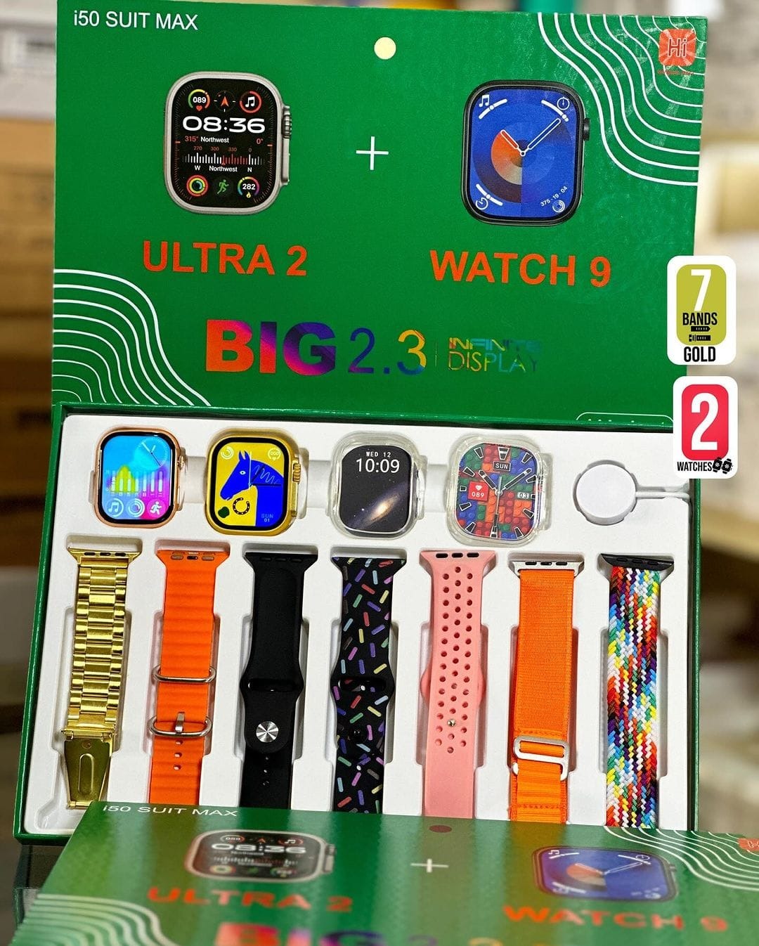 imgi_70_23c9f29ae85d125e20fb9d223142198f i50 New Model Smart Watch Bundle – 7 Original Straps, 2 Premium Watches & 2 Protective Covers - Image 3