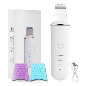 Rechargeable Ultrasonic Skin Scrubber – Deep Cleansing Facial Spatula & Blackhead Remover with Vibration & Peeli