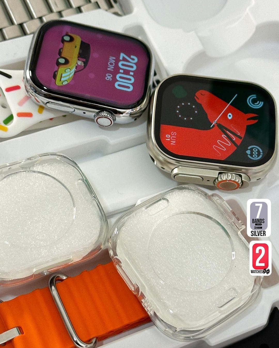 imgi_72_aad31cace6712892e71349bbb2908d8b i50 New Model Smart Watch Bundle – 7 Original Straps, 2 Premium Watches & 2 Protective Covers - Image 2