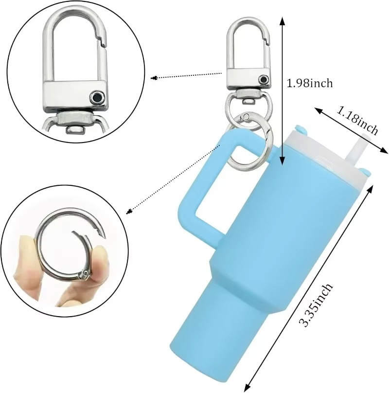 main_imageS20e435e2d9394ca0b1eec8bd26554e83c Colorful Mini Stanley Tumbler Key chain – Cute Miniature Tumbler Charm for Handbags, Backpacks & Car Keys – Portable - Image 4