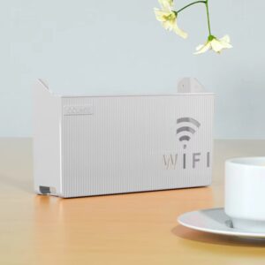 WiFi Router Shelf & Cable Organizer – Wall-Mount ABS Plastic Storage Box for Routers, Power Strips & Cables (Ran