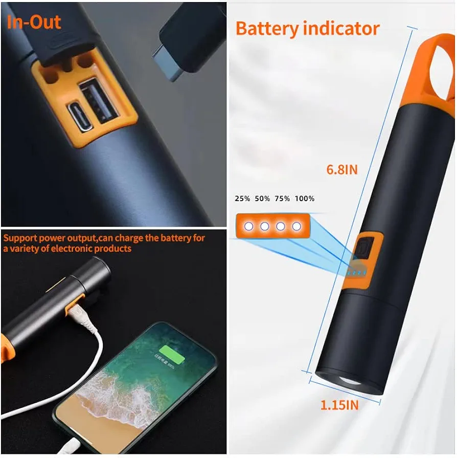 rn-image_picker_lib_temp_0dd6122b-7e05-4926-8a2c-2b561b59de33 L-S18 Glare Rechargeable Type-C LED Flashlight With Power Bank – USB Input/Output, Digital Display, Emergency Torch & - Image 3