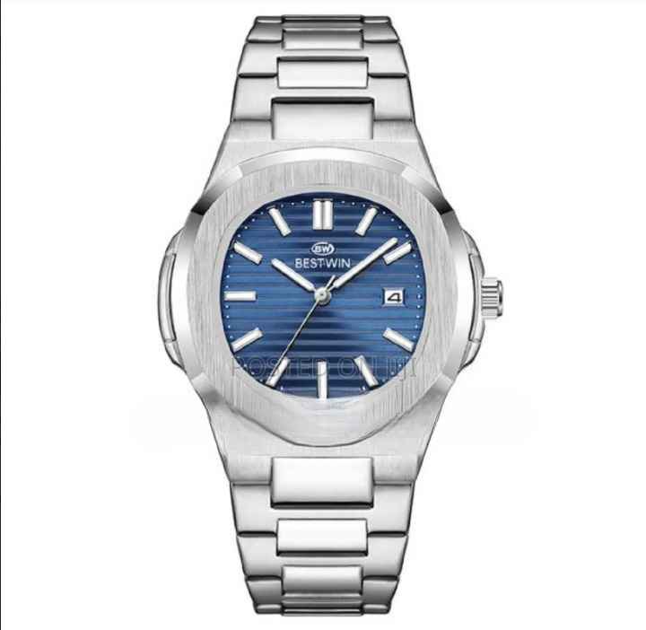 silver BESTWIN BW-137 Men's Luxury Quartz Watch Stainless Steel Watch – Classic Analog Display, Stainless Steel Strap, Waterpro - Image 5