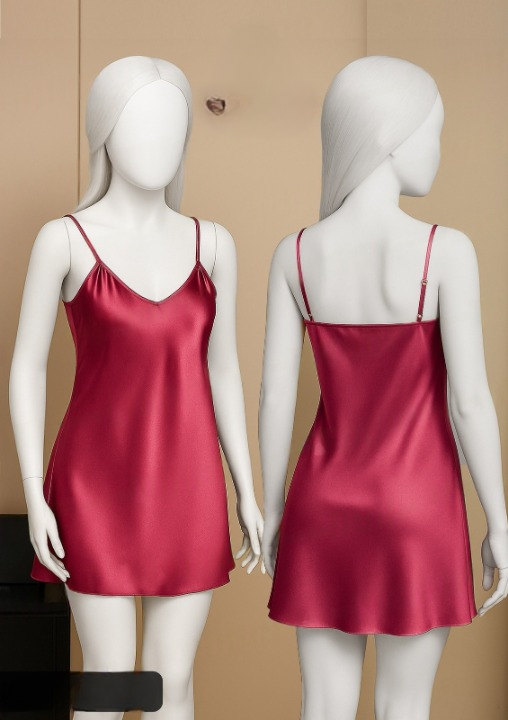 watermark-removal-manual-1_cleanup Satin Slip Dress – Sleeveless Camisole with Adjustable Thin Straps | Free Size - Image 3