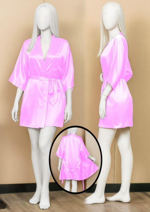 wmremove-transformed_cleanup Satin Gown/Robe – Short Length with Waist Tie (DC-1001) - Image 4