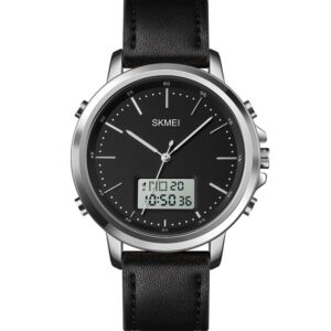 SKMEI Men's Fashion Digital Watch Analog Leather Multifunctional Waterproof Men's Watch 1652 | Skemi Men Digital Analog