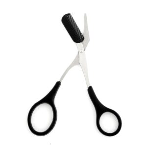 Scissors Eyebrow Trimmer Scissors Comb Stainless Steel Brow Hair Scissors Clips Shaping Grooming Trimmer Makeup Accessor