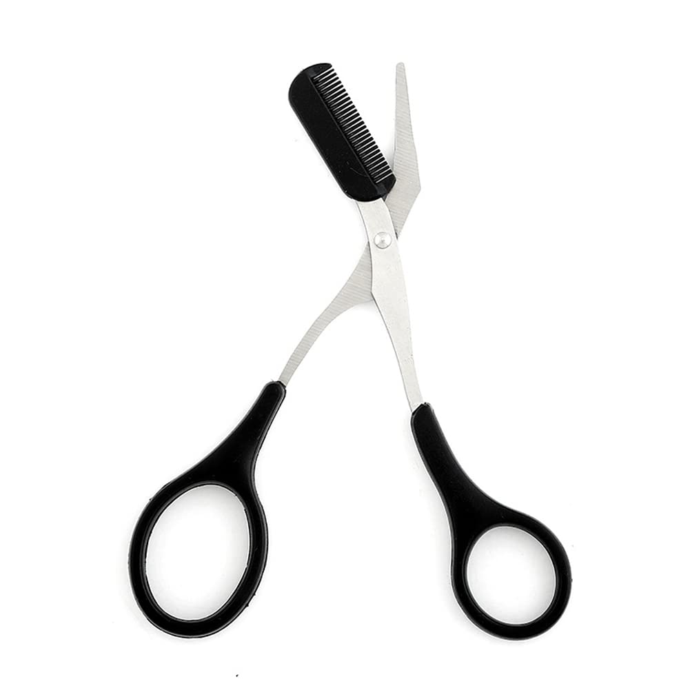 Scissors Eyebrow Trimmer Scissors Comb Stainless Steel Brow Hair Scissors Clips Shaping Grooming Trimmer Makeup Accessor