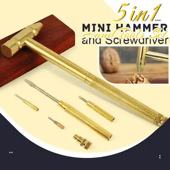 5 in1 Multifunction Mini Craft Strong Hammer and Screwdriver Hand Tools Set