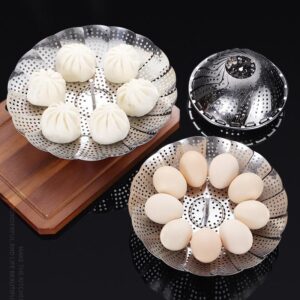 Stainless Steel Folding Vegetable Steamer Basket Stainless Steel Detachable Steaming Rack Steamer Tray for Kitchen Cookw