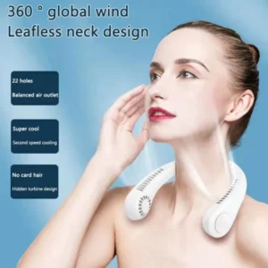 X5 Leafless Hanging Neck Fan with Adjustable Neck Band - Portable Rechargeable Neck Fan - Neck Fan For Summer (Random Co