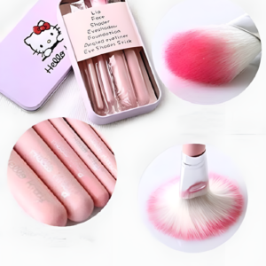 07 PCs Kitty Style Brushes Makeup Brush Set | Complete Brush Kit for Professional and Beginner (Pink Color)