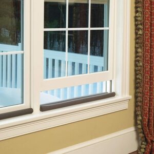 Two-Sided Door Draft Stopper (Pack of 4) Weather Stripping Window Breeze Blocker Adjustable Door Sweeps, Dark Brown (38