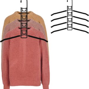 5 in 1 Hangers Space Saving, Heavy Duty Non-Slip Hangers with Padded Foam, Closet Organizer Multipurpose Hanger Organize