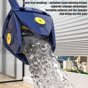 360° Rotatable 4 Leaf Clover Twist Water Auto Squeezes Mop Adjustable Corner Mop Self Squeezing Wringing Mop Multifuncti