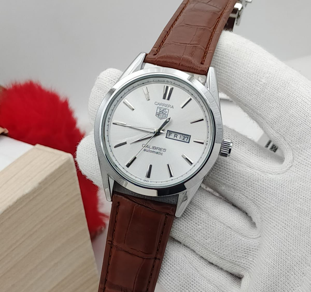 Carrera Calibre 5 - Luxury Swiss Watch With Leather Strap Mens Watch Wrist Watch | Best Quality Men Watch | Best Quality
