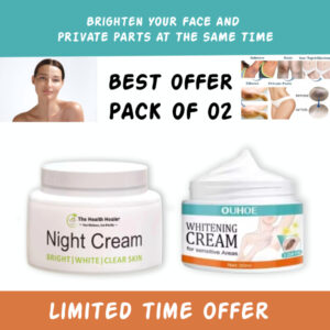 Pack Of 02 | The Health Healer Night Cream 50 ml And Whitening Cream 30ml for Private Areas & Private Part – Effecti